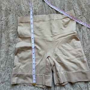 Women's Tan High-Waisted Shapewear Shorts